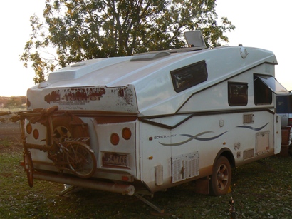 Caravan after one day of dirt road