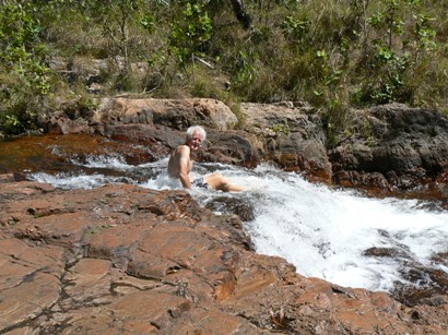 John in the stream at Buley Rockhole