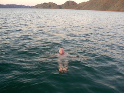 John swimming in Lake 

Argyle