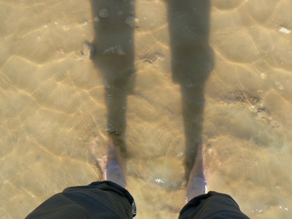 Paddling in Lake Eyre South
