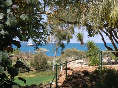 View from caravan at Samson Beach park