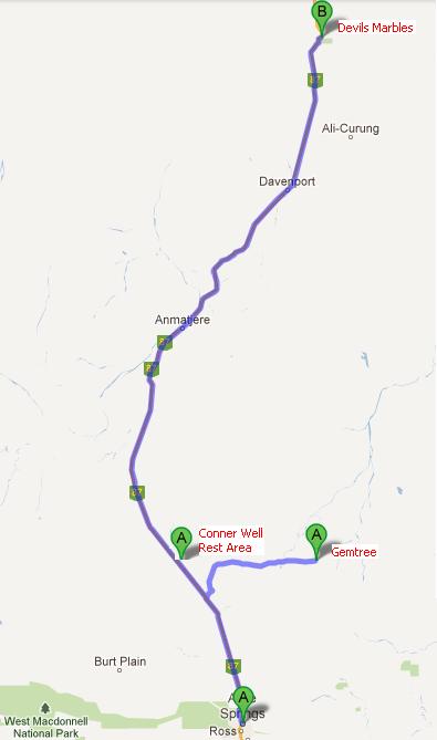 Map showing progress 15th-18th June