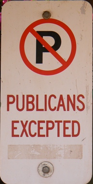 Sign No Parking Publicans Excepted