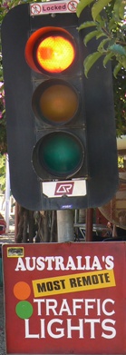 Sign most remote traffic lights