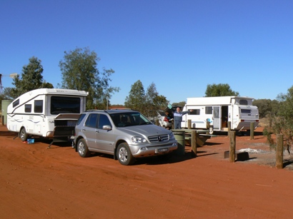 Tony and Bronwyn's caravan parked opposite ours at Conner Well