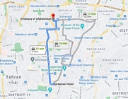 Samen Hotel to the Embassy of Afghanistan