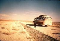 Overland Safaris bus between Tehran and Mashhad