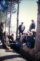 Tea with the locals at the border