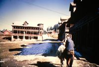 John riding pony in Kashmir